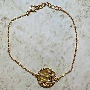 Cupid Coin Bracelet Gold Over Sterling Silver